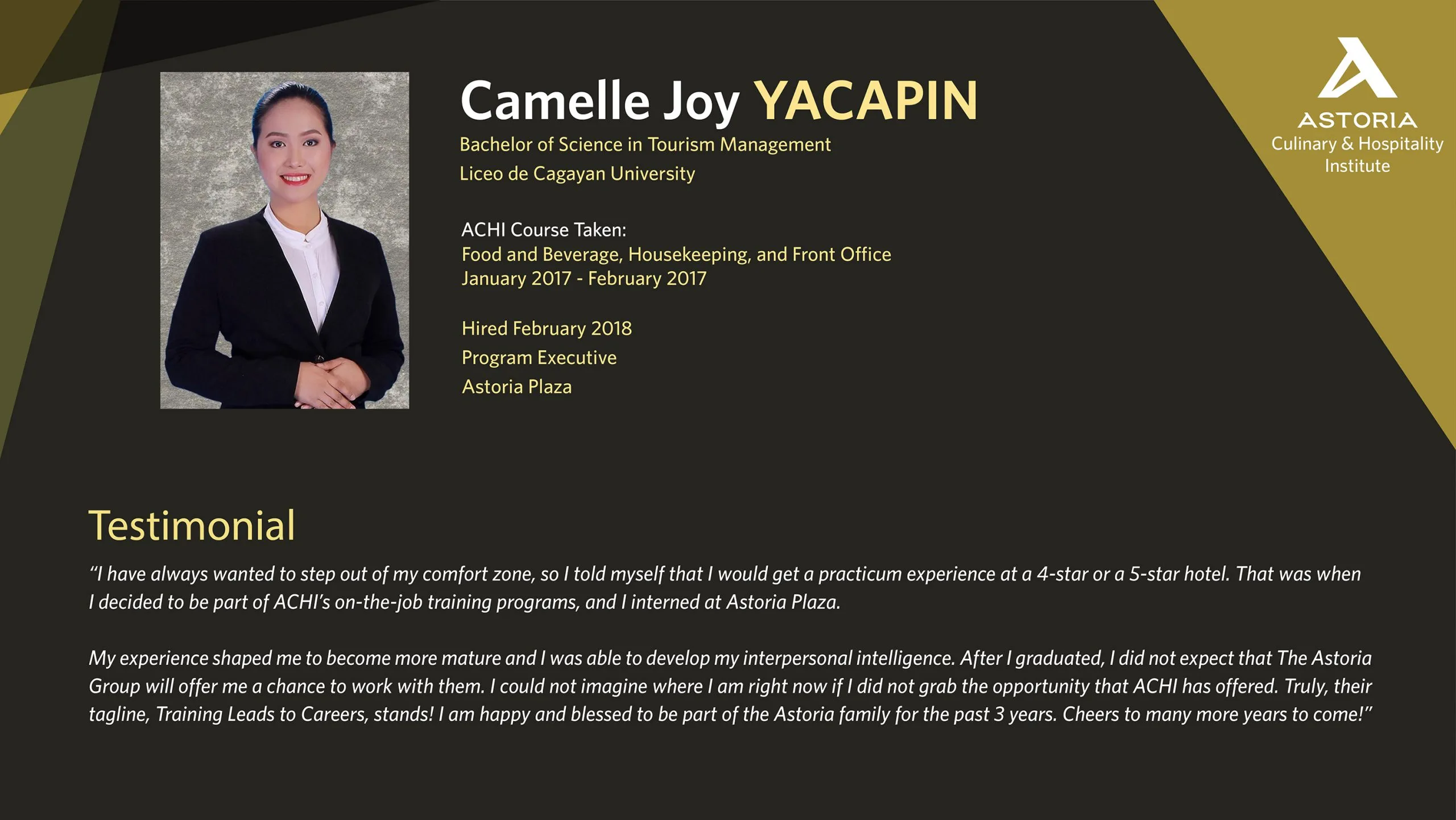 ACHI achiever testimonial 2