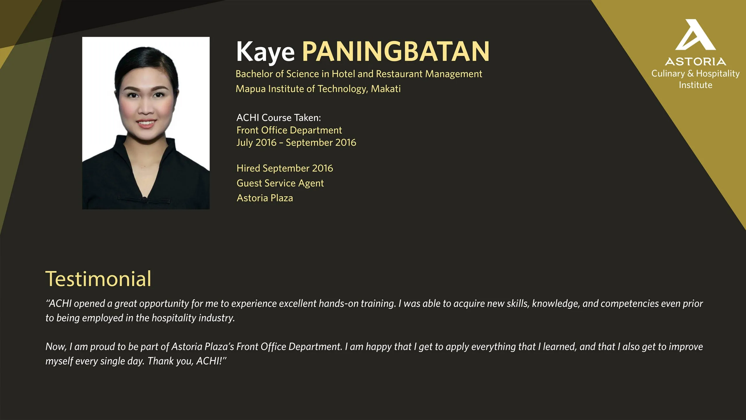 ACHI achiever testimonial 15