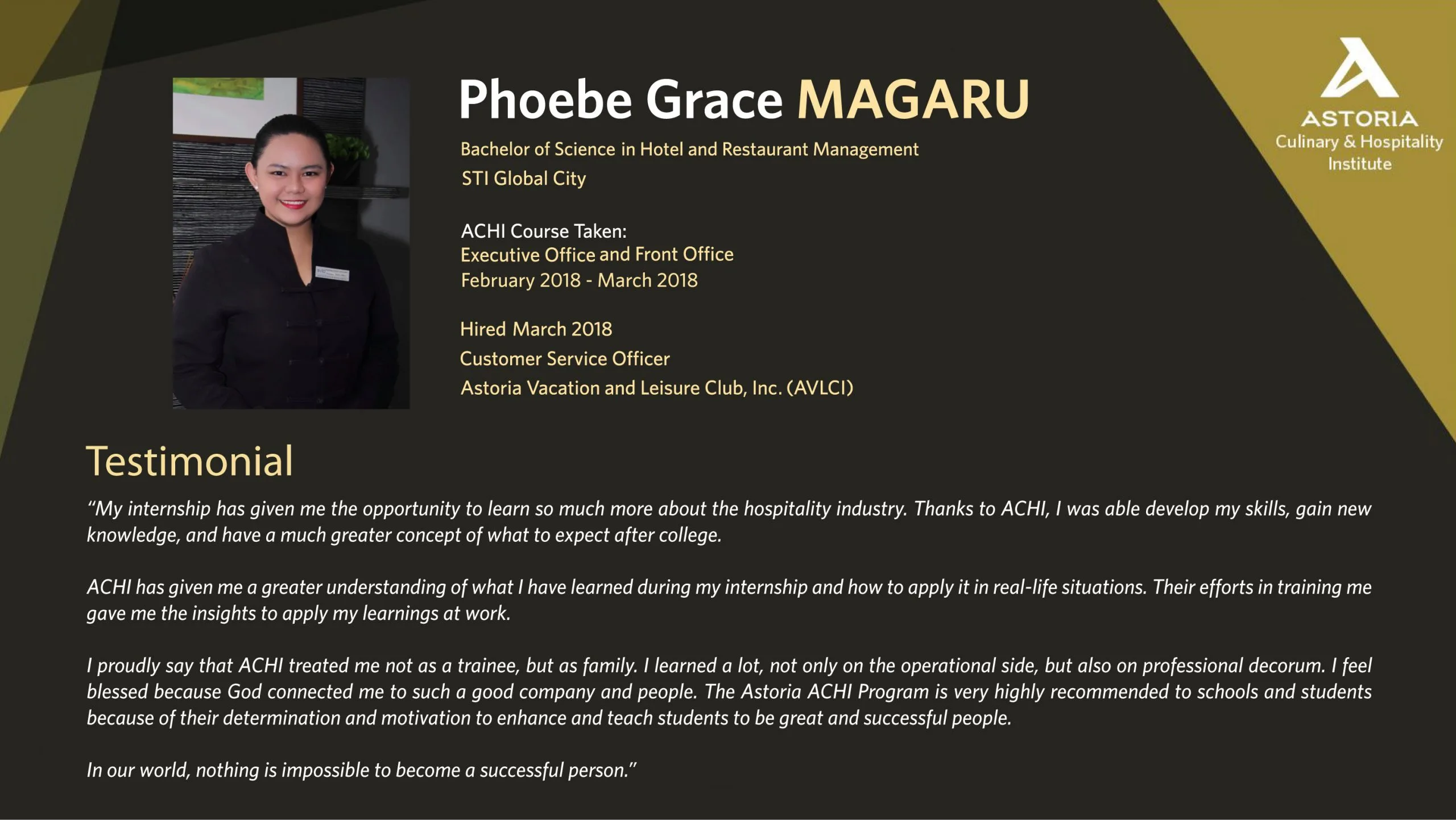ACHI achiever testimonial 19
