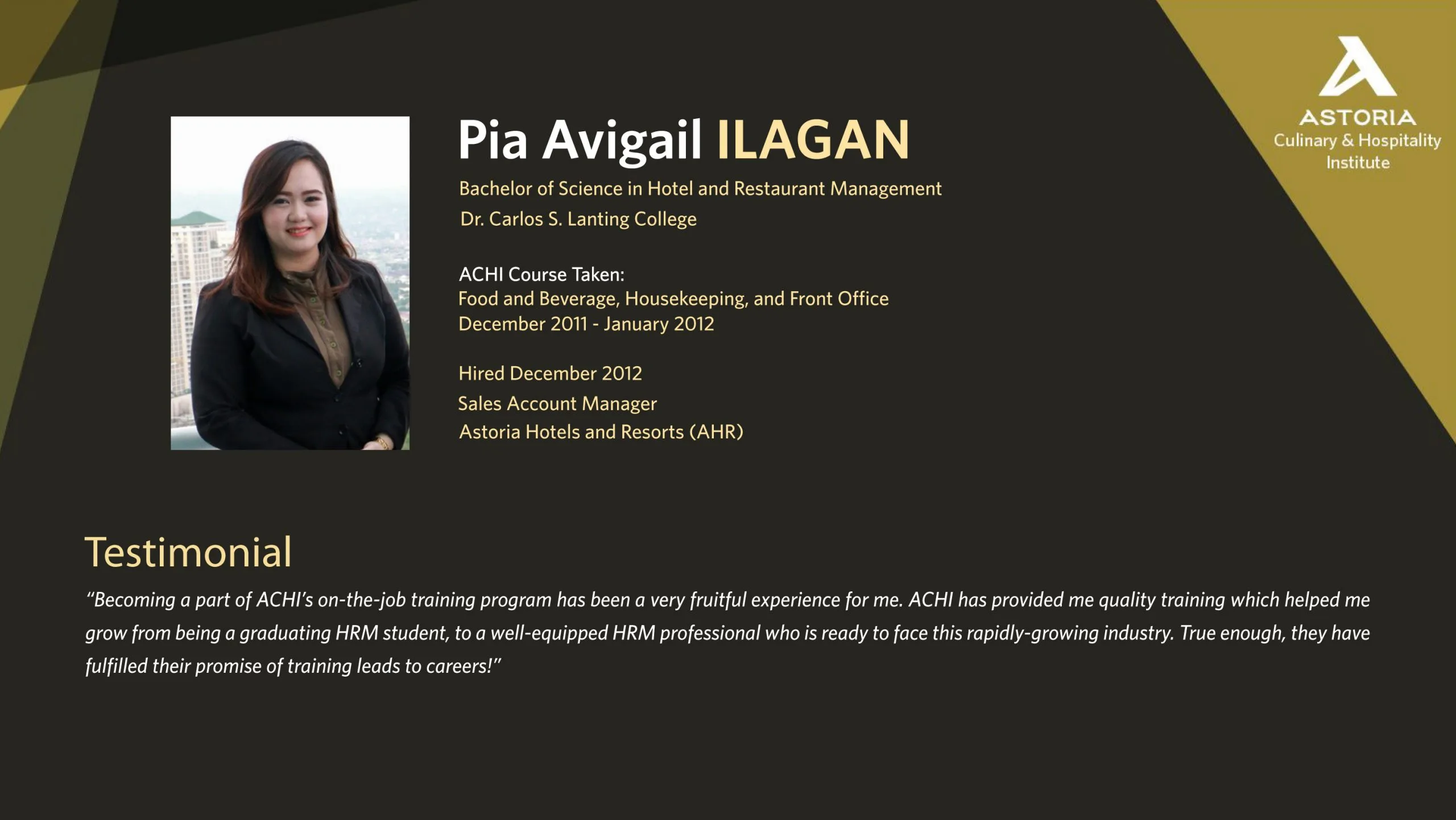 ACHI achiever testimonial 20